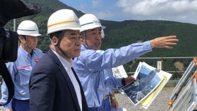 2018/08/24 阿蘇大橋災害復旧現場を視察 1